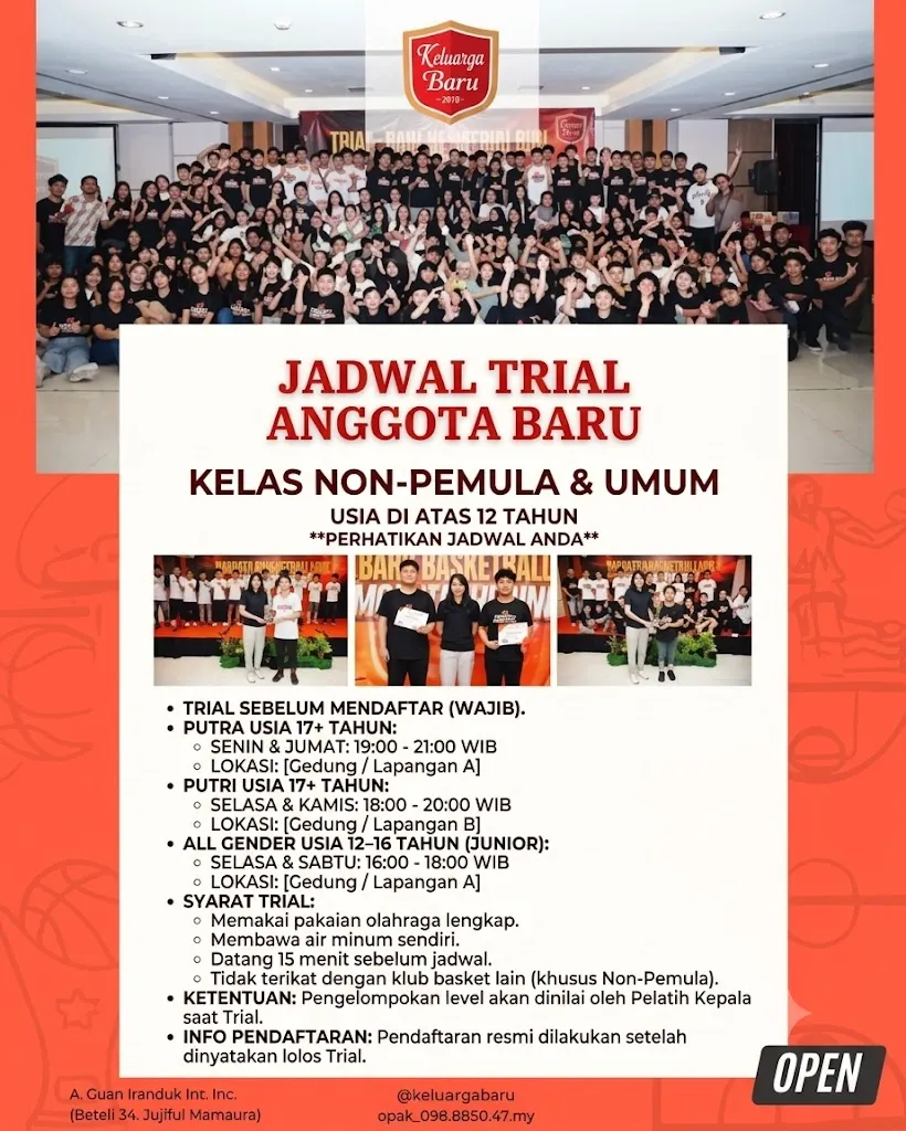 Jadwal Trial Anggota Baru